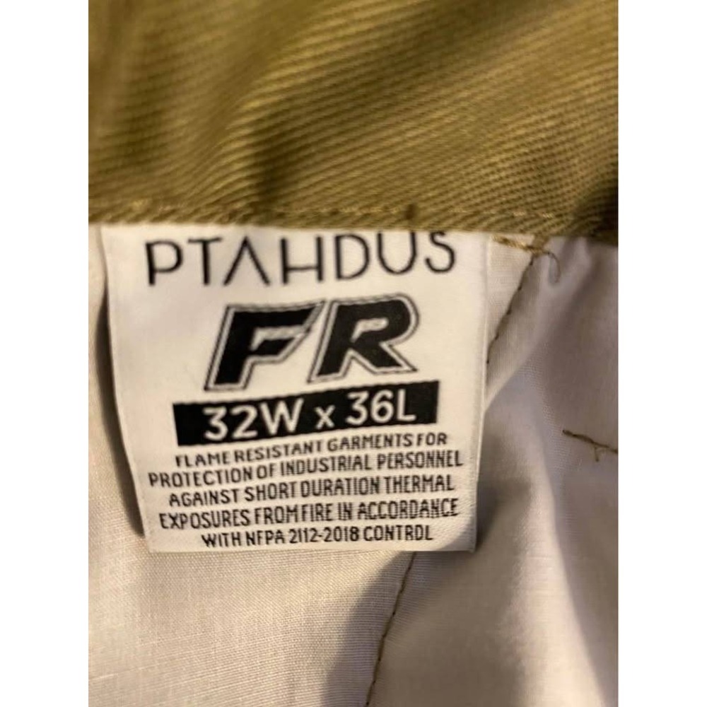 Mens sz 32 x 36 Cargo Pants Khaki Flame Resistant Work Welding - Picture 4 of 6
